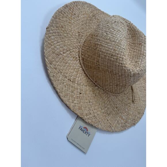 Faherty Rancher Raffia Hat in Natural - Picture 4 of 11